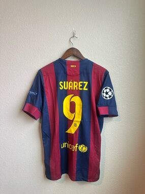 FC Barcelona 2014/15 Jersey - Luis Suárez - Champions League - Size M